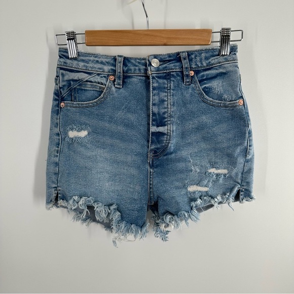 Free People We The Free CRVY Vintage High Rise Denim Jean Shorts - Picture 2 of 9